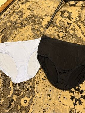 Jockey and warners Women's Briefs - Black & Light Blue Pair